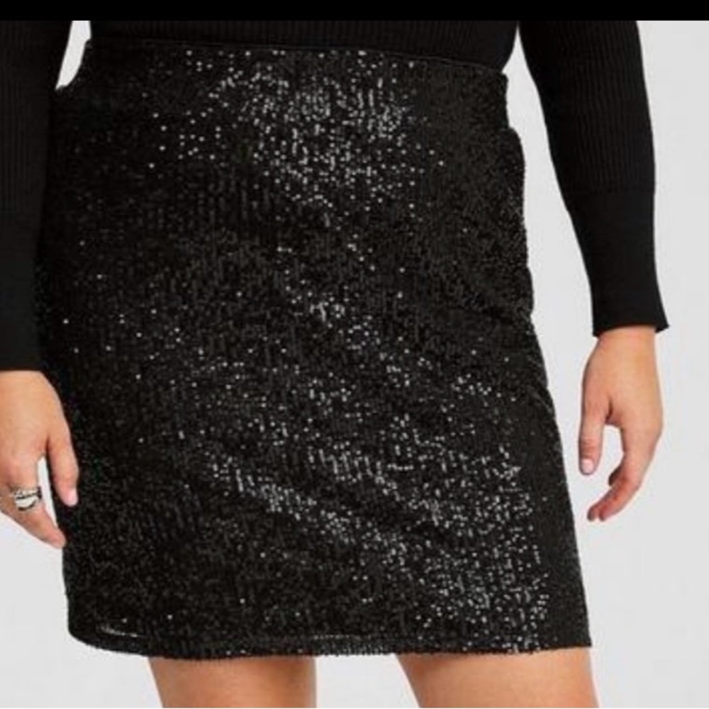 Torrid Black Sequin Mini Skirt